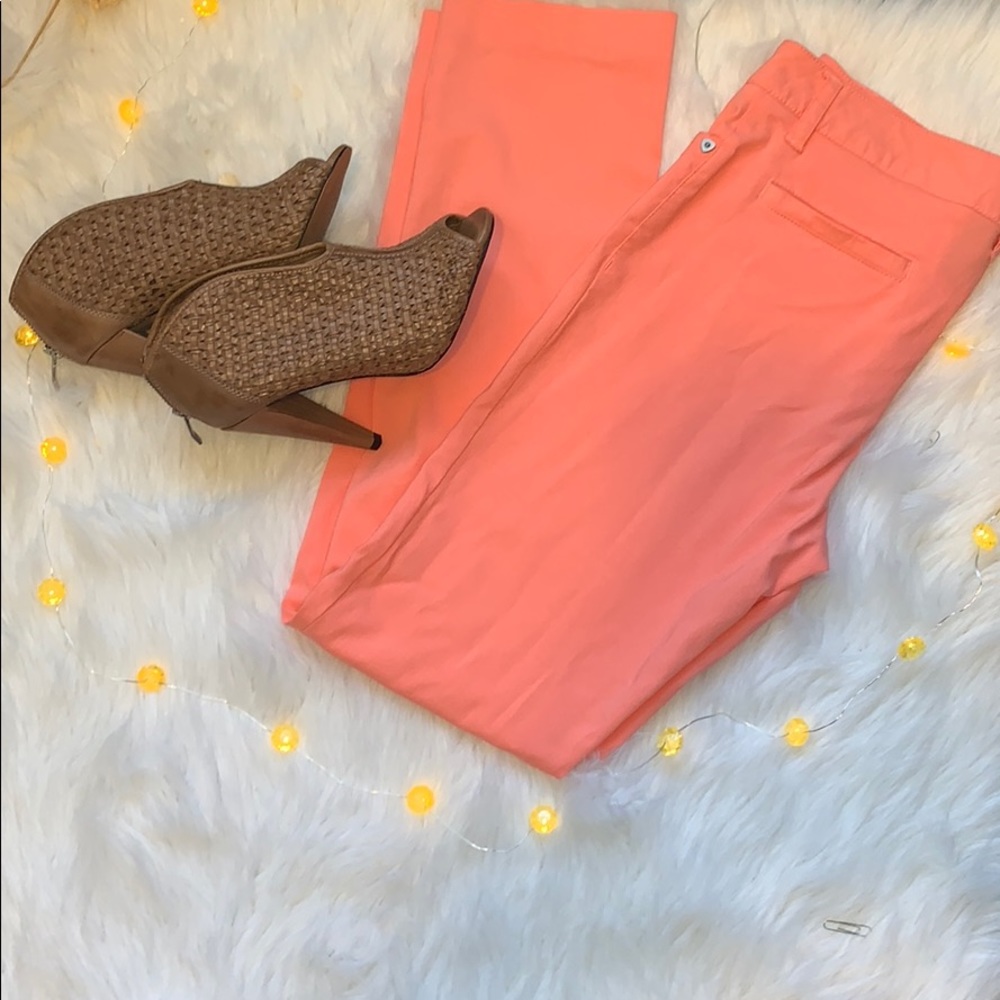 Coral Skinny Jeans Slacks